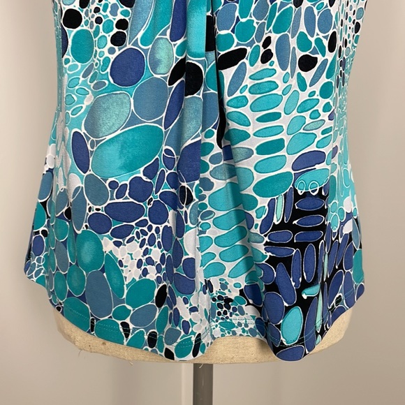 Laura Petite Sleeveless Multi-Coloured Print Top Sz Small EUC - Picture 6 of 12